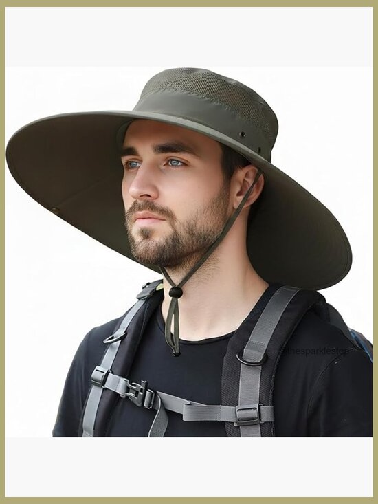 Water Repellent Polyester Sun Hat with Wide Brim for Outdoor Activities main image 6